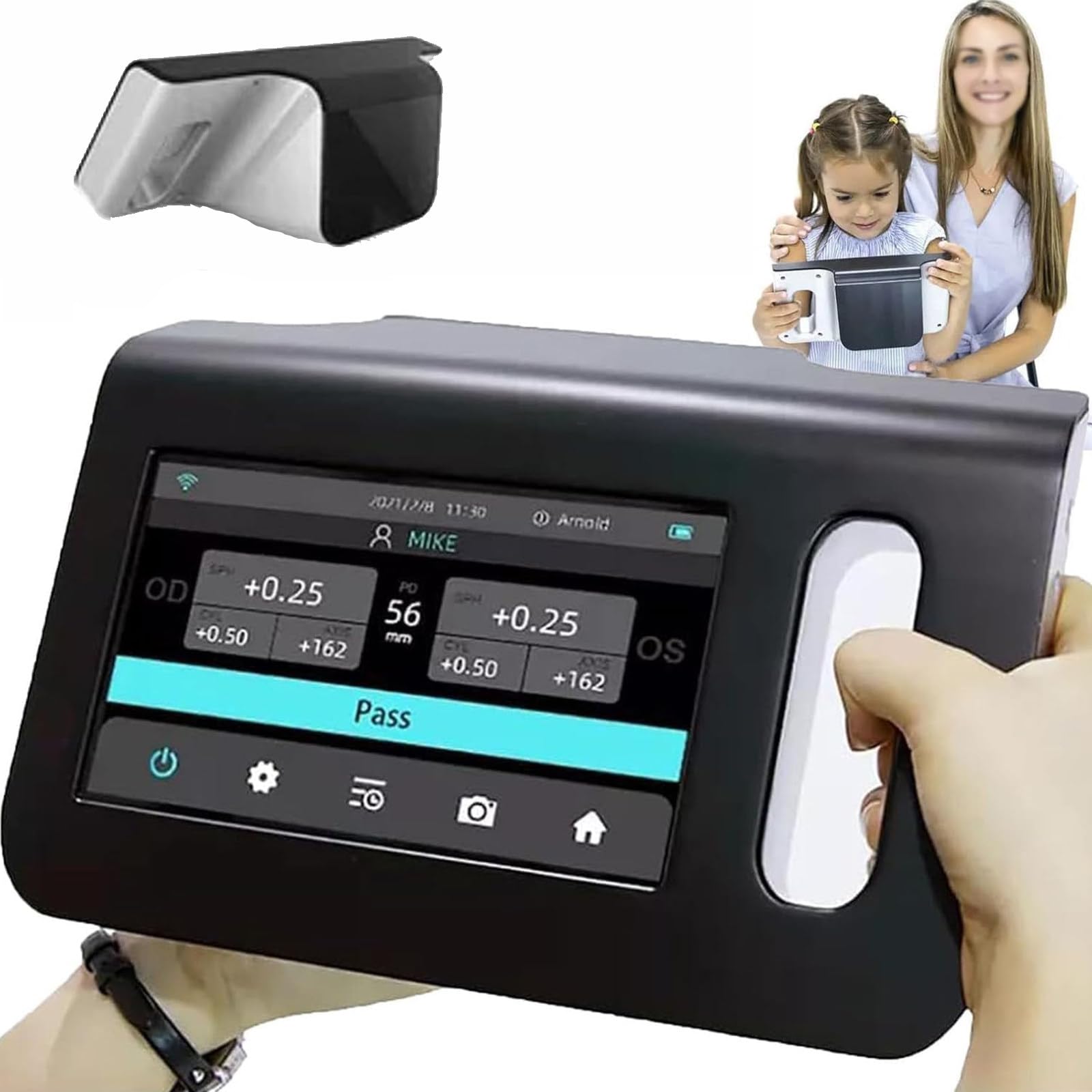 DPQYJPP Portable eye exams machine, ophthalmology vision screener with 7-inch lcd touch screen, 98cm measuring distance, 0-180° a.Xis number, rapid 3s detection, for glaucoma, syndrome eye