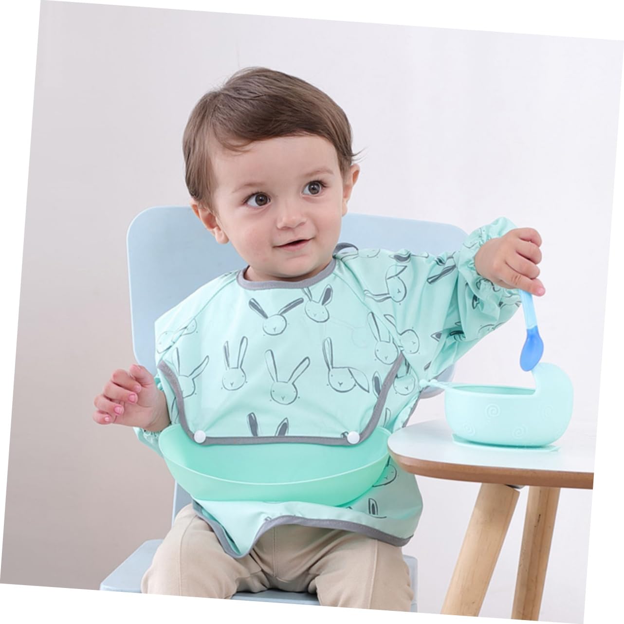 Abaodam 2 Set Bavaglino Grembiule Del Bambino Bambino Che Mangia Grembiule Manica Lunga Infantile Forniture Per Bambini Saliva Asciugamani Impermeabile Del
