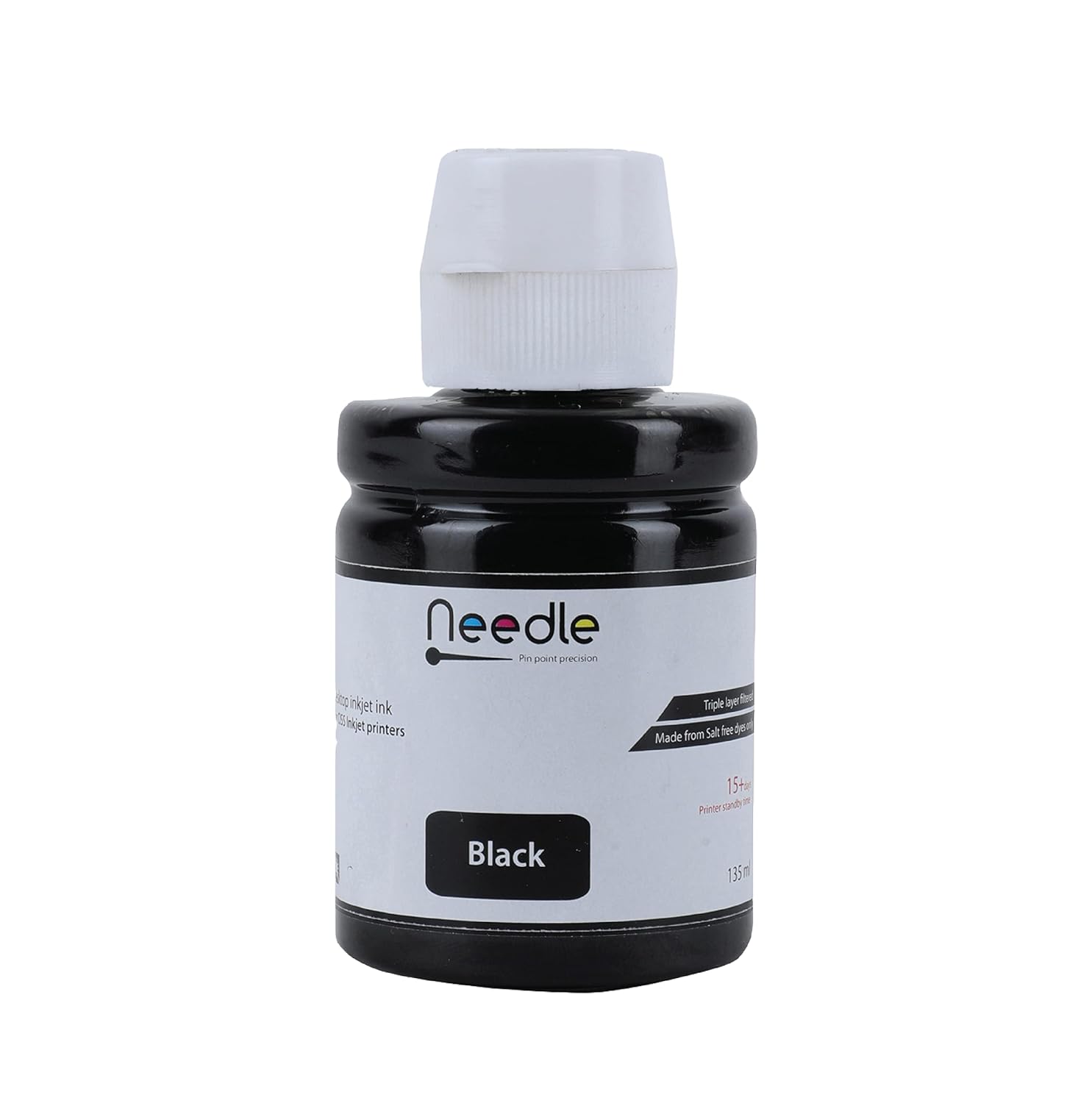 Needle 135gms GT52/GT53 Compatible Refill Ink | Made in India | for HP 5810 5811 5820 5821 115 116 117 310 315 319 410 415 416 419 457 Printers (Black)