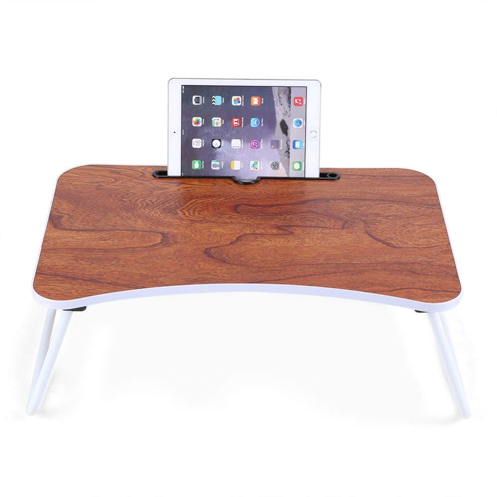 Buy Computer Desk Portable Adjustable Foldable Laptop Desk Wood Lap PC