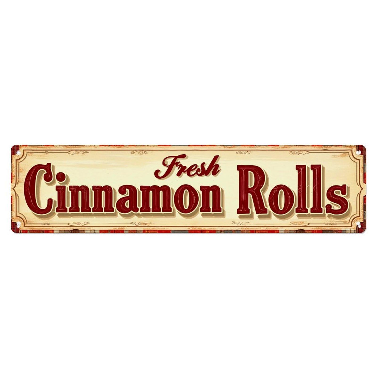 Fresh Cinnamon Rolls Sign Metal Tin Sign Plaque