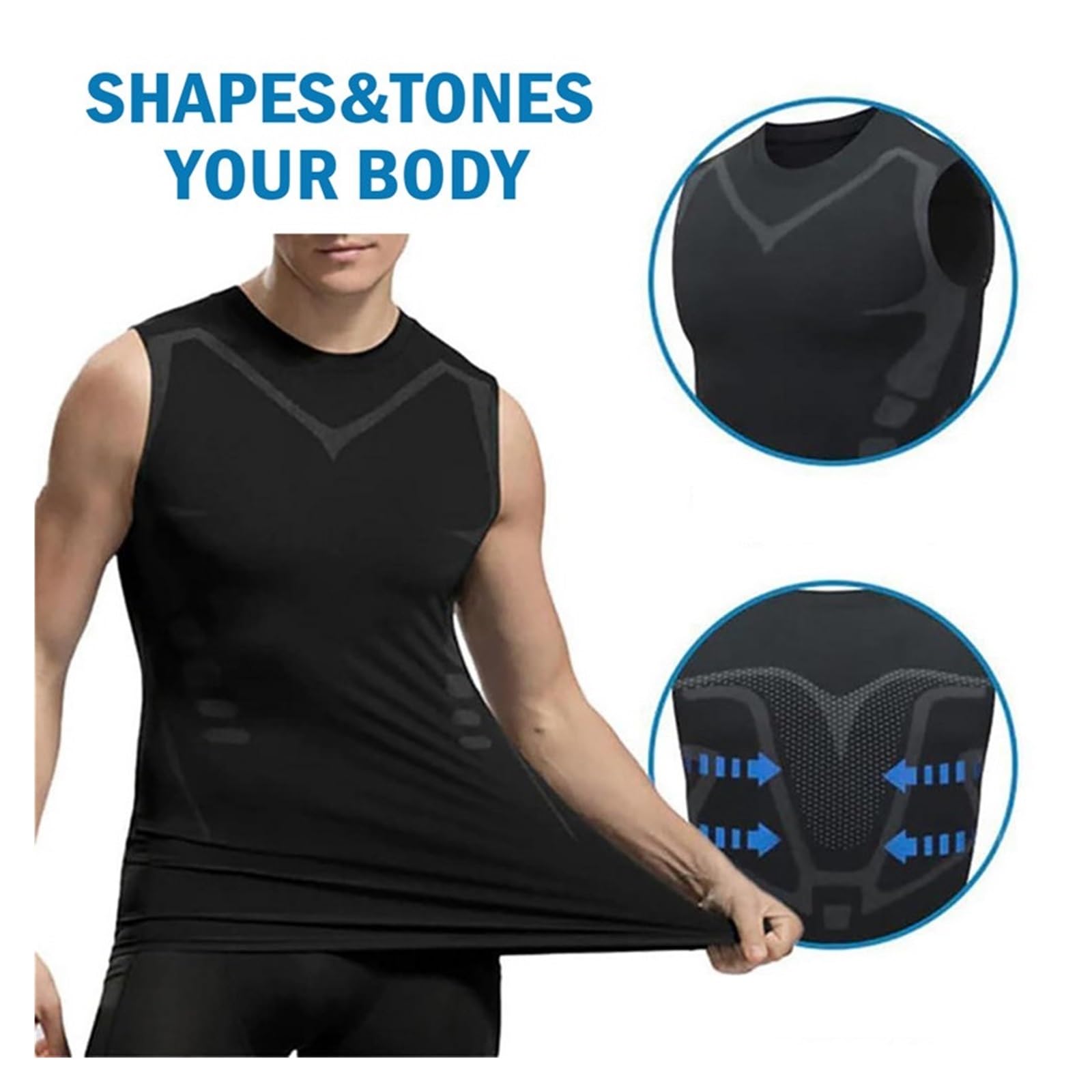 Tops Moldeadores Para Hombre Chaleco moldeador for hombre, chaleco adelgazante, moldeador de cuerpo, camisetas de compresión, camiseta sin mangas, Control de barriga, camisas de Fitness de secado rápi