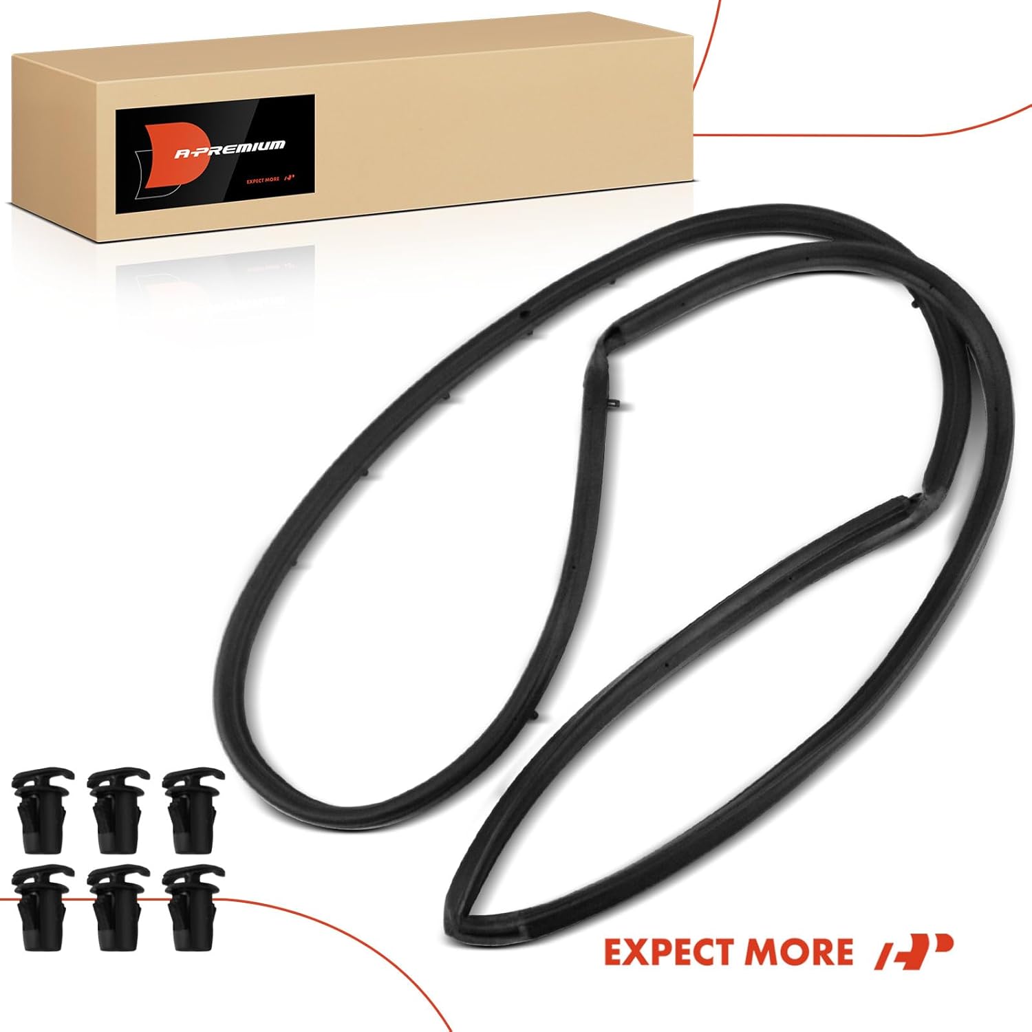 A-Premium Left Car Door Weather Stripping Seal Strip Compatible with Jeep Wrangler 1987-1995, CJ5 1968-1983, CJ6 1968-1975, CJ7 1976-1986, Scrambler 1981-1985, Driver Side