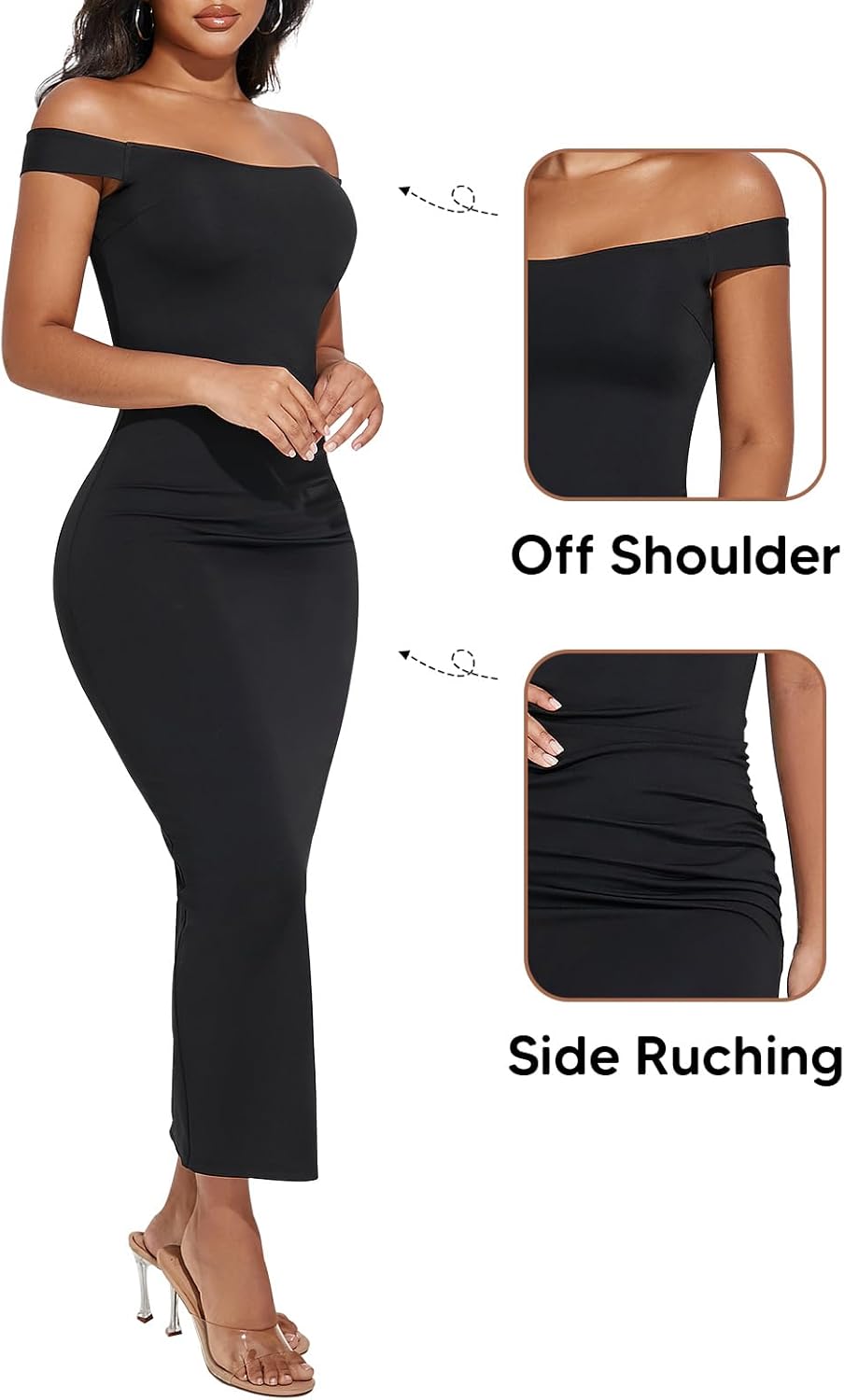 Summer Dress for Women Sleeveless High Split Formal Cocktail Wedding Guest Party Maxi Long Bodycon Dress - Image 3