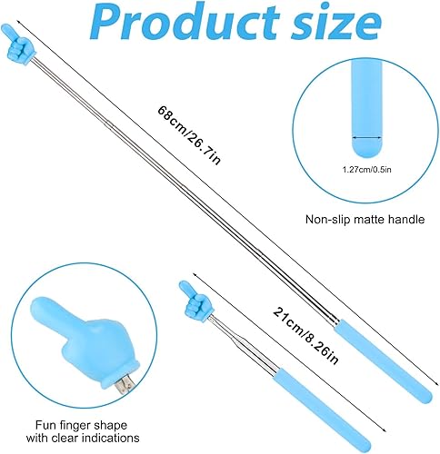 Miniatura 2 de 3 palos de puntero de dedo para profesores, puntero telescópico para profesores de preescolar para presentación en el aula, pizarra blanca, palo de