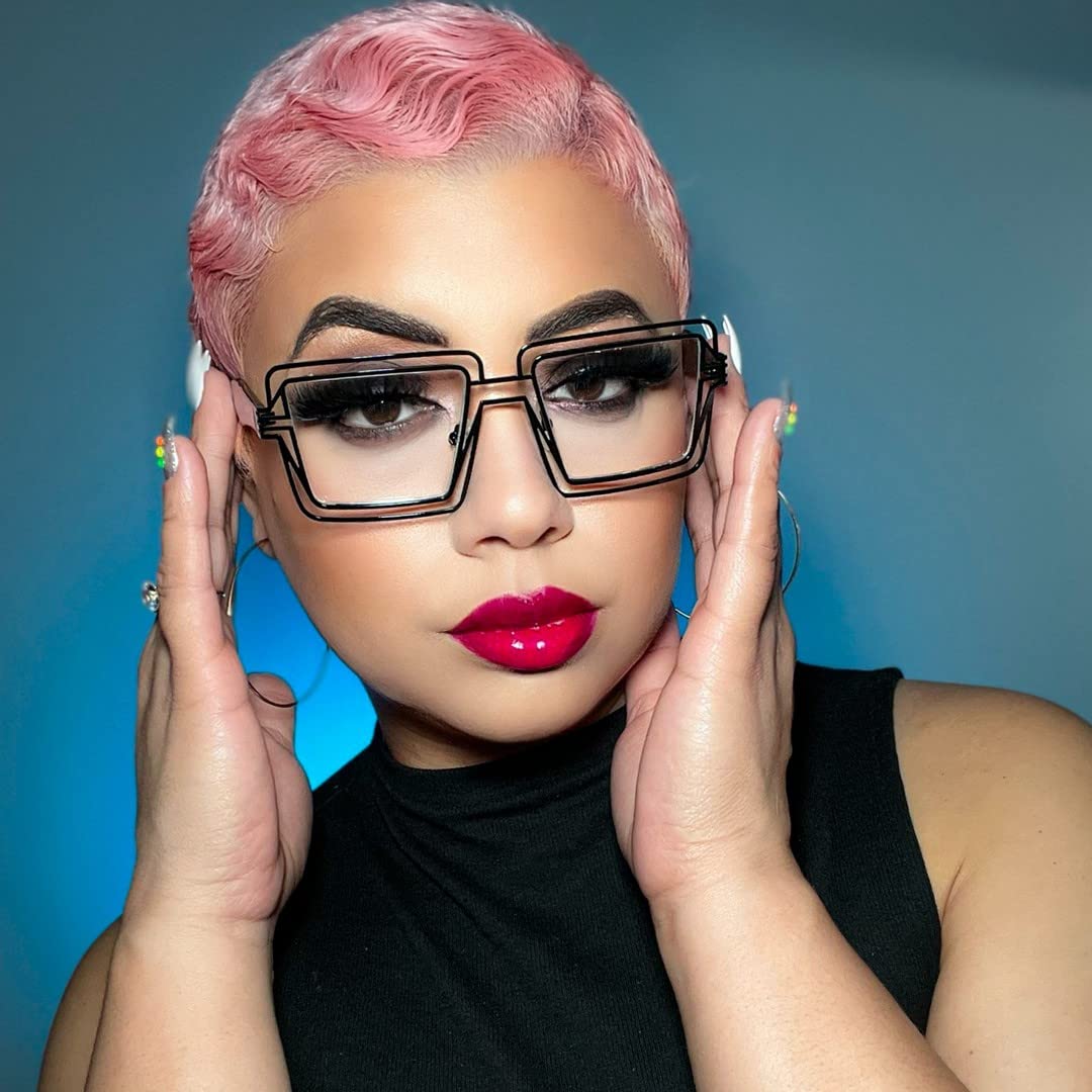 VOOGLAM Stylish Square Blue Light Blocking Glasses for Women Anti UV Eyestrain Eyewear Aethwy GJGM747043-04