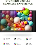 EVICIV 14" Portable Monitor, 2K QHD 500 Nits Travel Extender Display w/Speakers, USB-C Mini HDMI 3:2 IPS External Screen, Ultra-Slim Plug & Play Small Second Monitor for Laptop/PC/Phone/Game Console