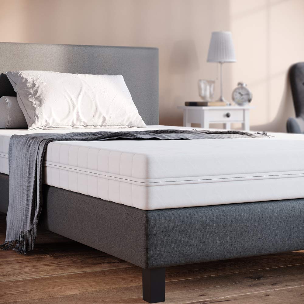 VitaliSpa Matelas en Mousse Froide, Blanc, 120x200cm H3 degré de dureté, 7 Zones, avec Housse Amovible et Surface de Couchage à élasticité ponctuelle