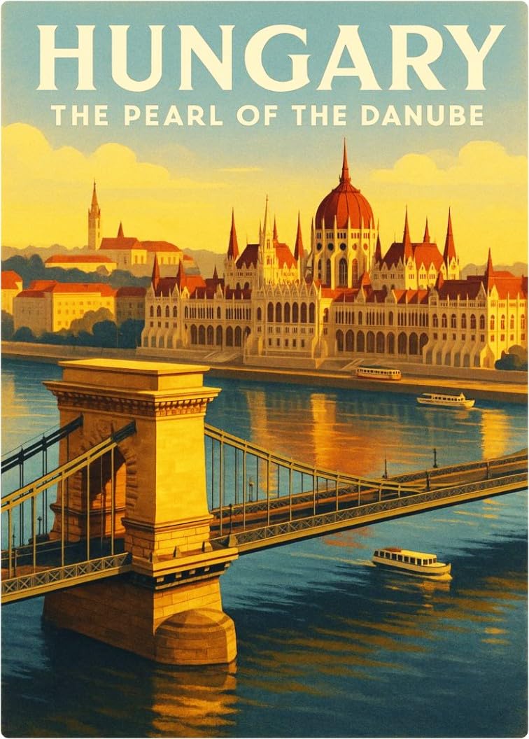Royal Heritage Arts Hungary Pearl of the Danube Decorative Fridge Magnet, Multicolour, Rectangular, 8.5 x 6.5 cm-picture-12