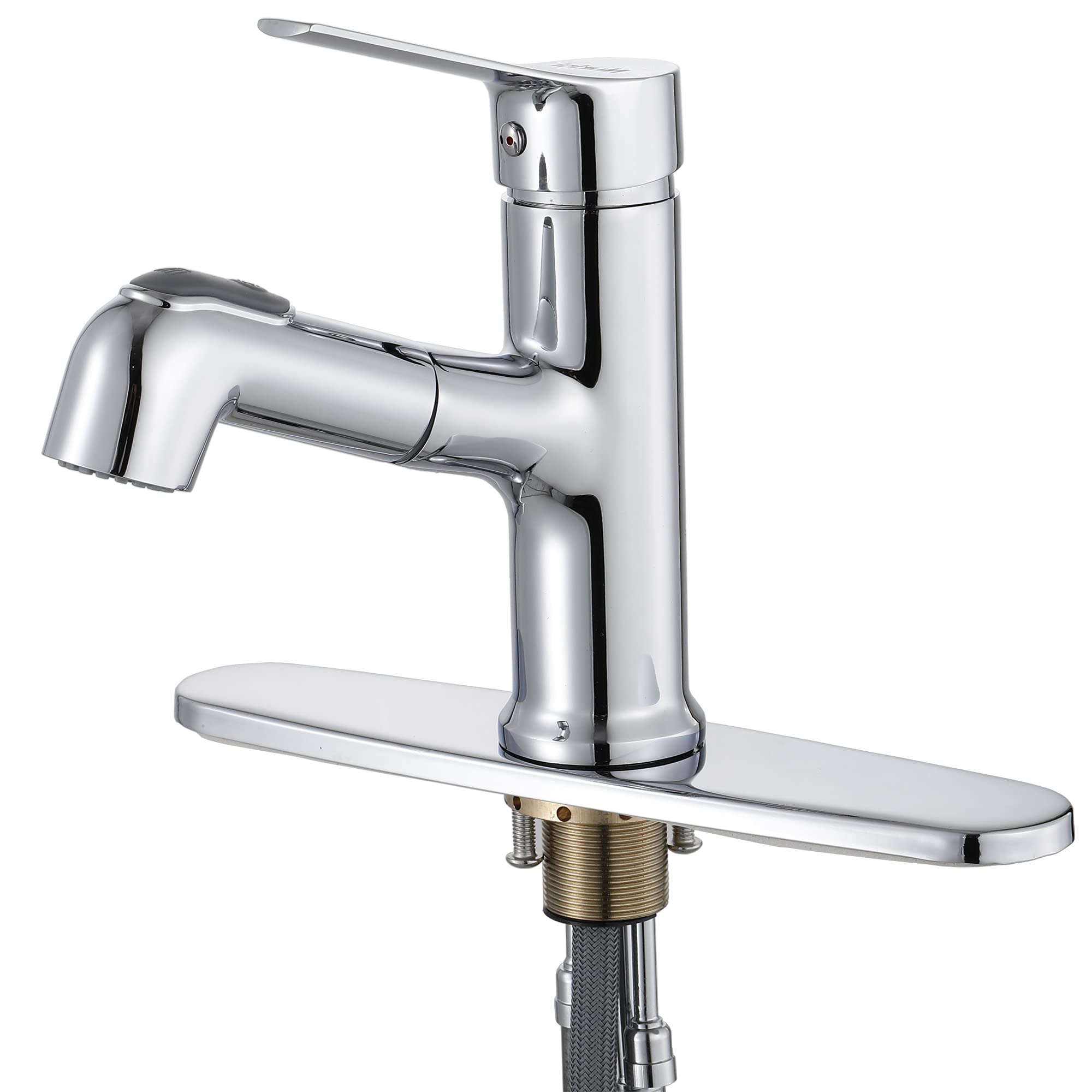 Nurisi PullOut Bathroom Faucet, SingleHole Bathroom Sink Faucet with