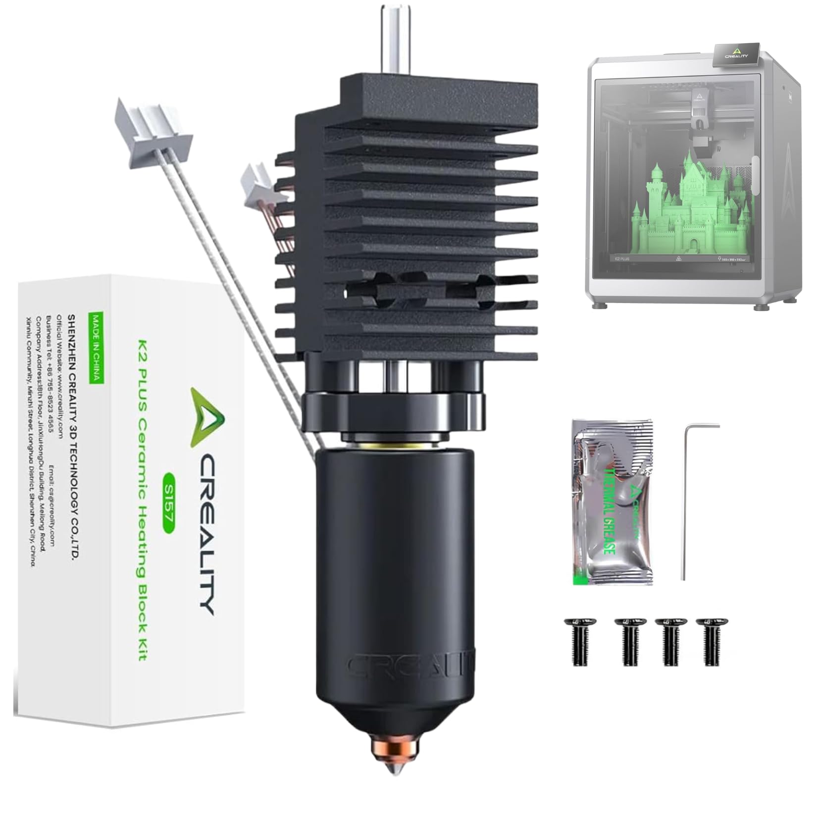 for Creality Official K2 Plus Ceramic Heating Block Kit, High Flow Hotend Kit with Unicorn Quick Swap Nozzle, 350°C High Temperature Resistance for Creality K2 Plus 3D Printer-image-47