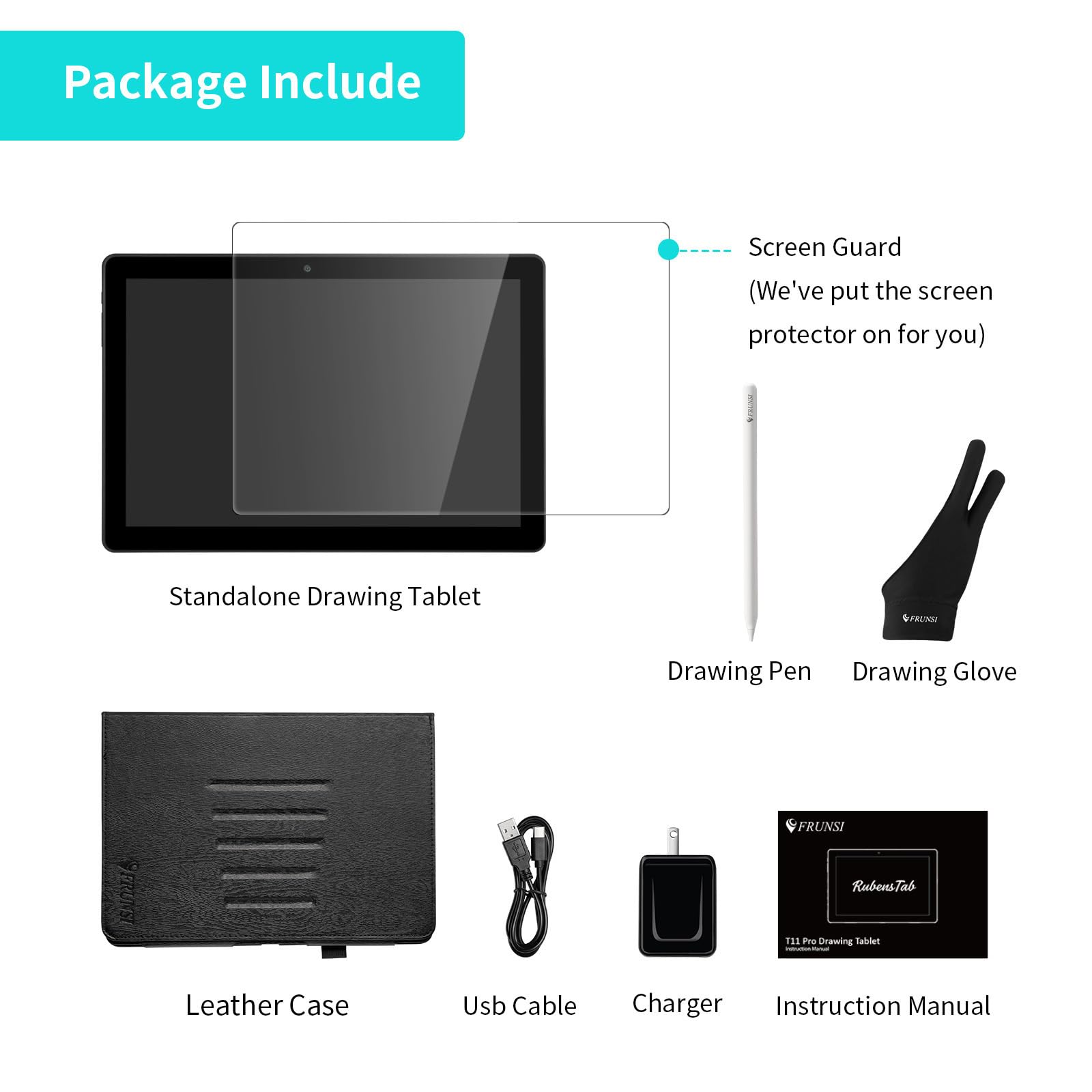 Tablet da disegno autonomo, tablet da disegno a 10 pollici con schermo nessun computer necessario, display a penna Android 11 4GB/64GB