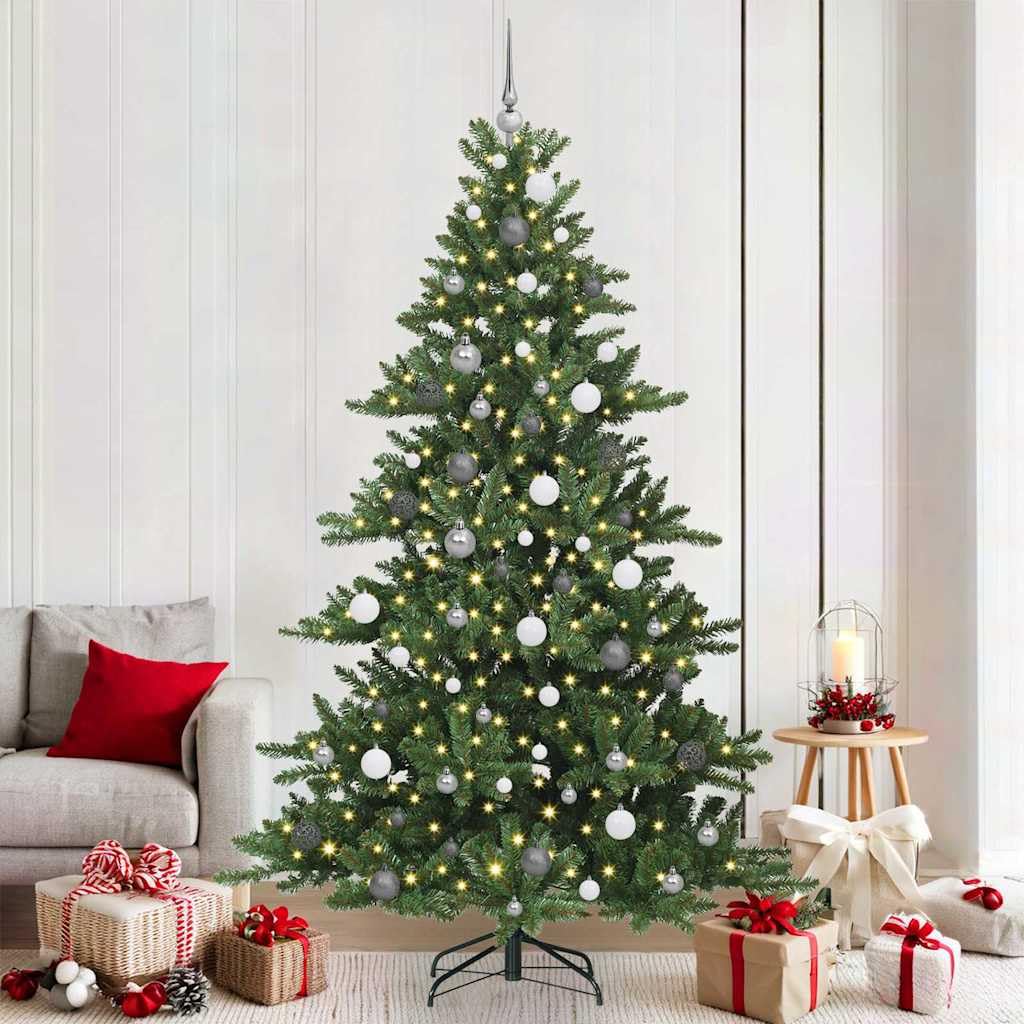 Árbol de Navidad artificial verde de 210 cm resistente para solucionar la falta de espacio