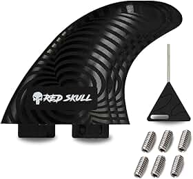 Jogo de Quilhas Surf FCS1 Performance [Escolha M3 ou M5] - 50% Fibra de Vidro Rígida + Kit Completo com Chave e Parafusos
