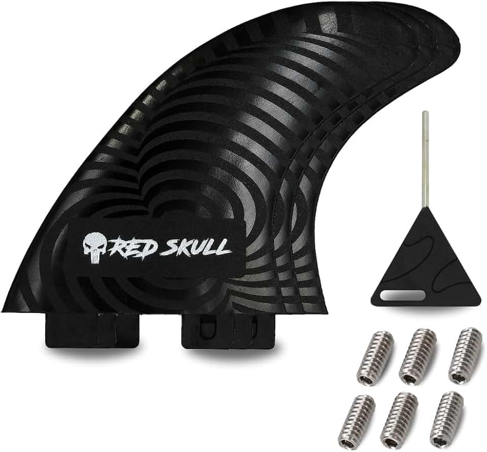 Jogo de Quilhas Surf FCS1 Performance [Escolha M3 ou M5] - 50% Fibra de Vidro Rígida + Kit Completo com Chave e Parafusos