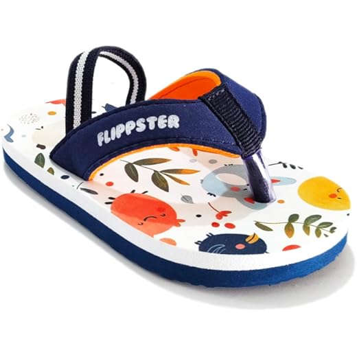 FLIPPSTER Kids Flip Flops - Navy Blue Orange