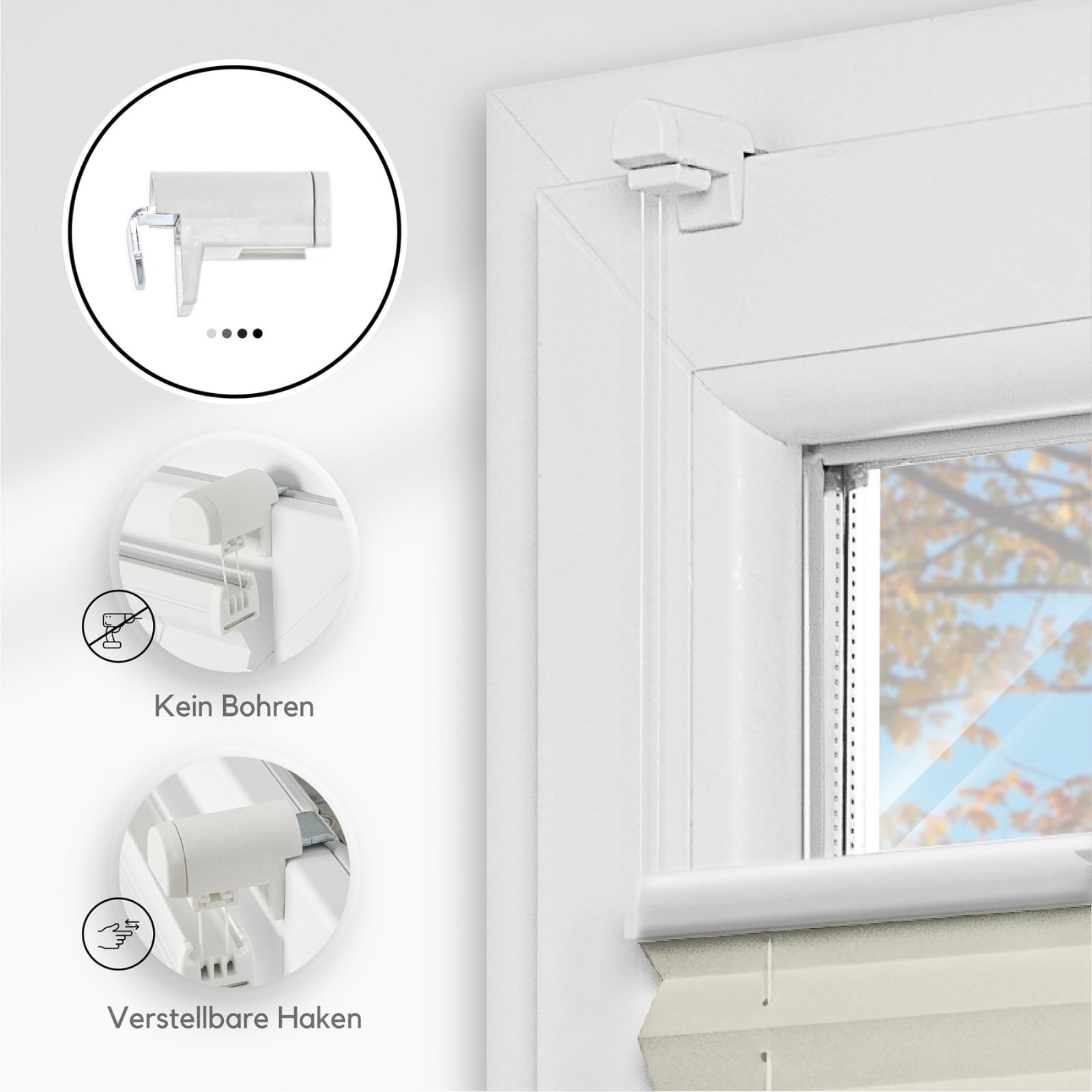 Zero Home -Tende Plissettate Senza Foratura | Tende a Rullo con Klemmfix | Tende Plissettate Per Interni | Privacy e Protezione Solare | Per Porte e Finestre, Beige, 45x220 cm