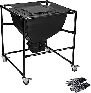 Urban 160L Layered Compost Bag Reinforced Metal Frame, Durable Oxford Fabric, Mobile Casters Ventilated Lid, Fertilizer Collection | for Kitchen, Garage, Balcony, Basement