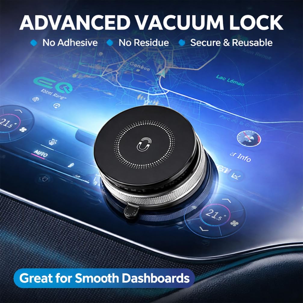 Soporte Magnético para Móvil de Coche, Soporte con Ventosa para Salpicadero y Parabrisas, Ajustable 360 Grados, para iPhone 17 16 15 Samsung Android