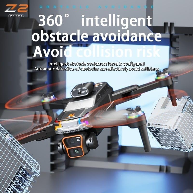 Image of Amitasha Drone 4K 1080p Dual HD Gesture Camera Obstacle Avoidance Remote Control Flying RC Drone Brushless Motor 2 x 3000mAh Rechargeable Battery