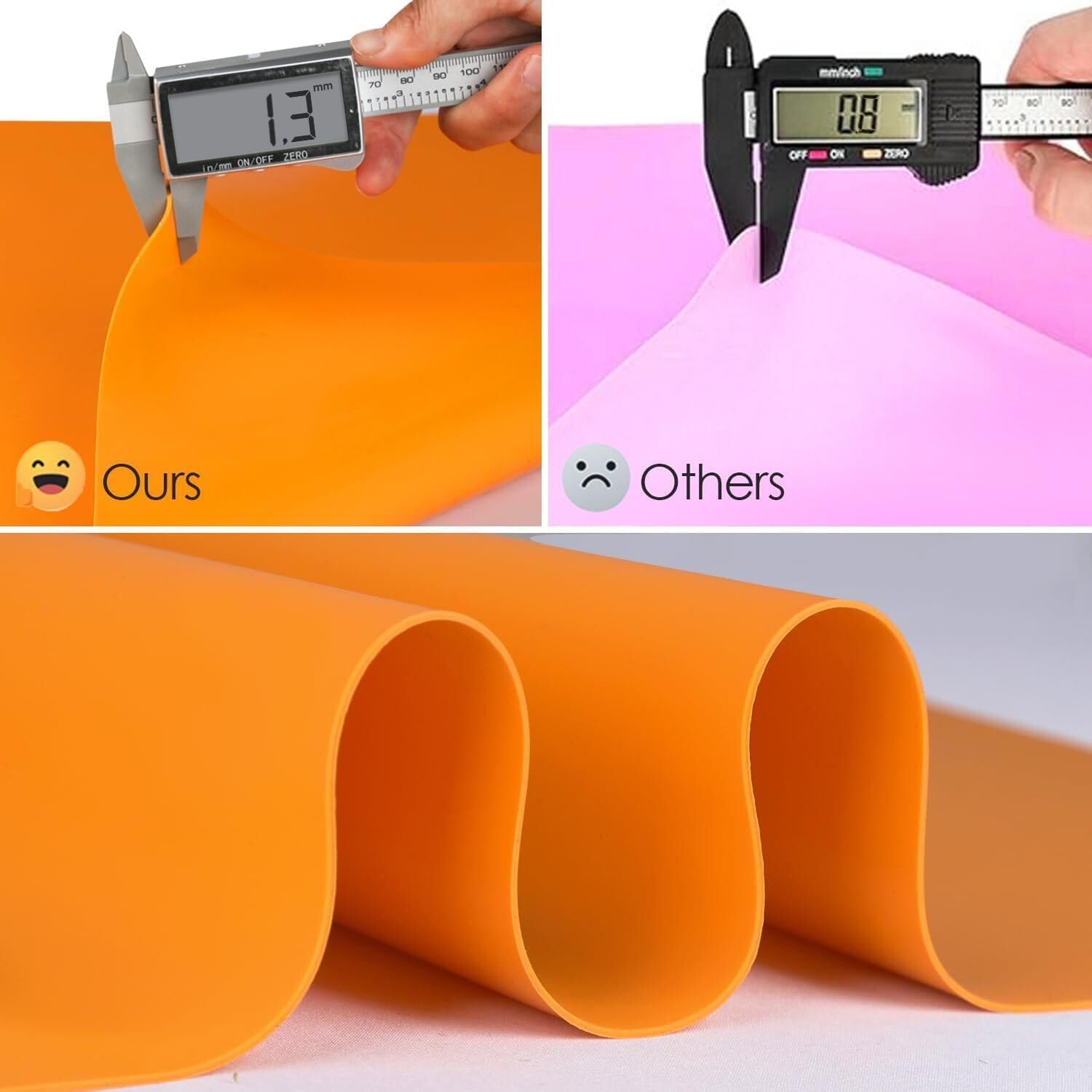Extra Large Silicone Mats for Kitchen Counter, 27.6'' x 15.7'' Silicone Placemats for Kids, Nonstick Silicone Mat for Baking Crafts, Nonskid Heat Resistant Mat Orange Kids Placemats for Table,1Pcs