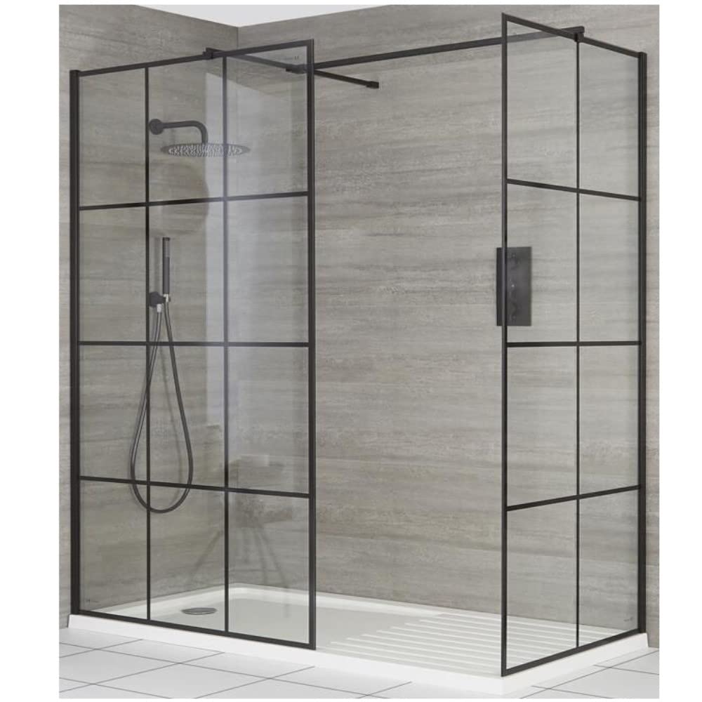 Milano Barq Black Grid Corner Shower Enclosure Drying Tray - 1700mm x 900mm
