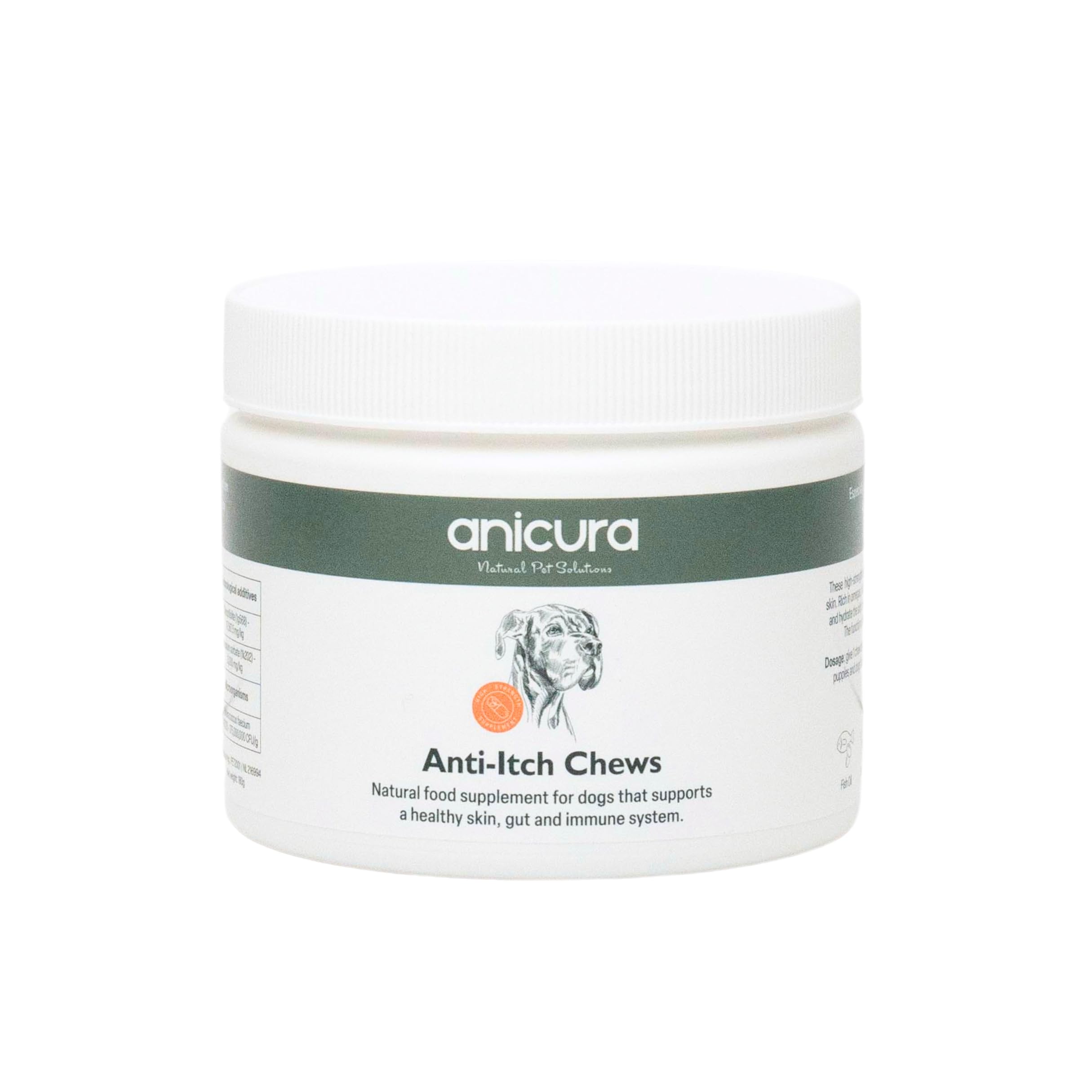 Anicura Anti-Itch Dog Chews 100g, All-Natural Supplement for Itchy Dry, Allergy-Prone Skin, Supports Digestion