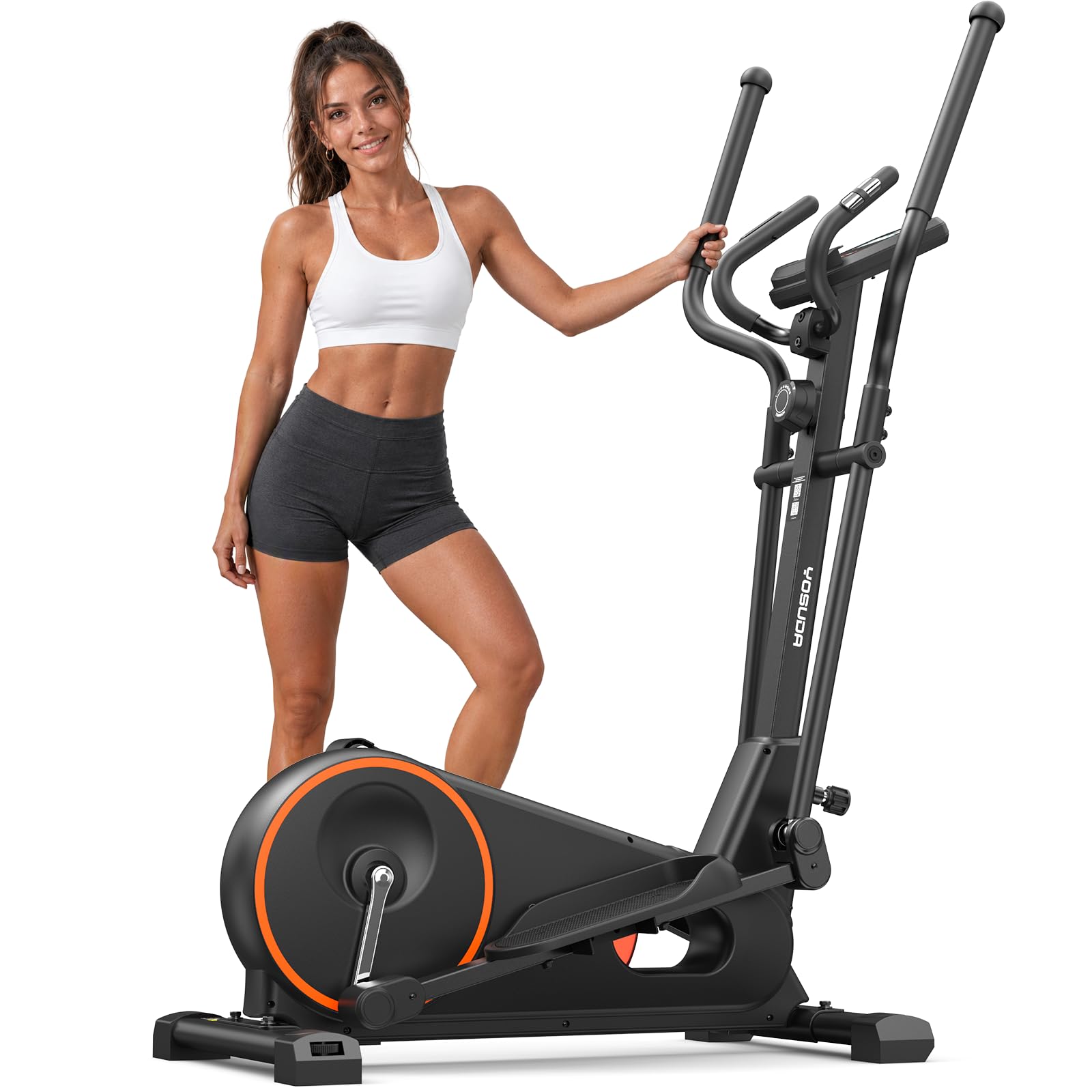 YOSUDA Crosstrainer für Zuhause mit 3 Steigungsstufen, 40 cm Schrittlänge, Ultraleise Ellipsentrainer mit Magnetwiderstand, 16 Widerstandsstufen, Mit Eigener APP, Belastbar Bis 180 KG