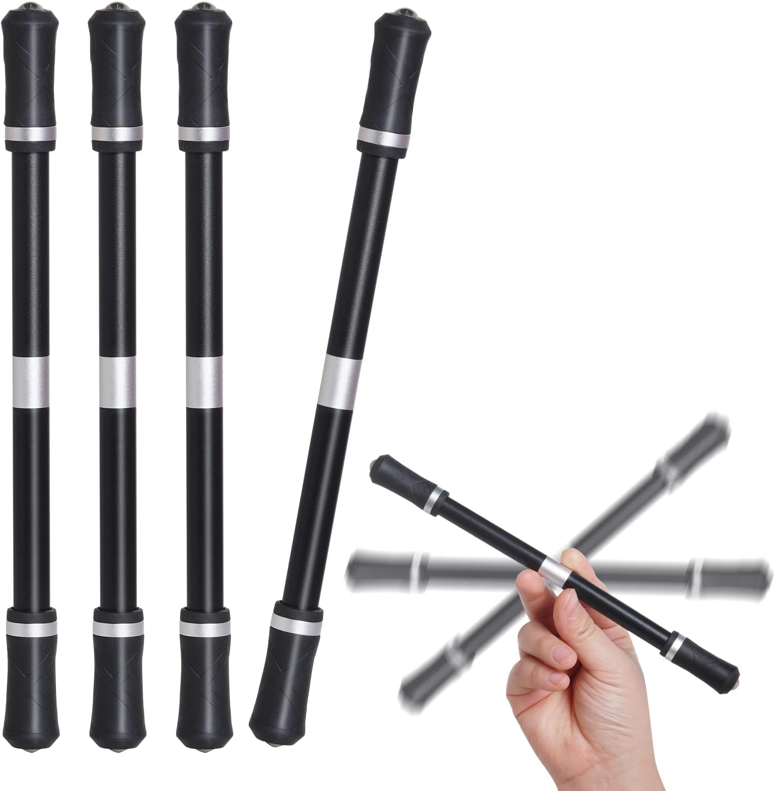 4Pcs Spinning Pen Rotating Pen Rolling Finger Pen for Twirling Pen Spinner Pen Mod for Game Trick Training Fidget Pen Without Pen Refills for Student Teacher Staff Office School Supply