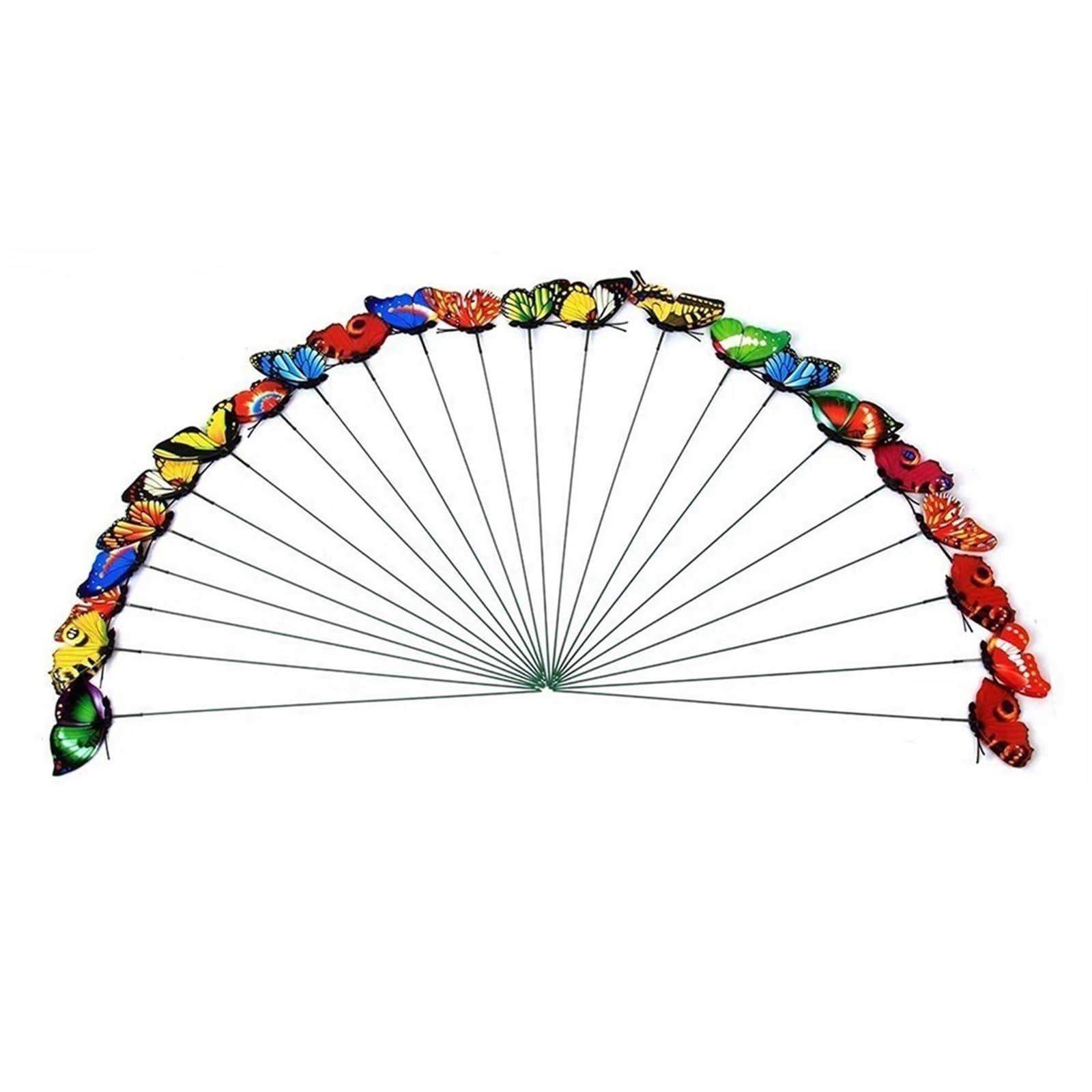 YUSUZH 50/100Pcs 3D Butterfly Stakes for Garden Fence Decor