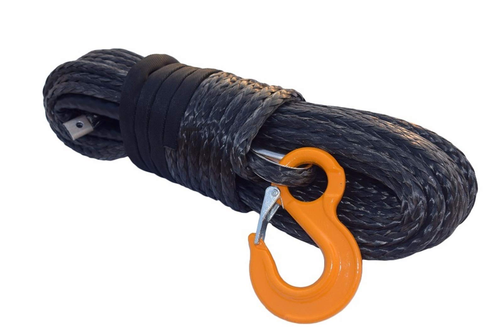 Syntetyczna lina wyciągarki, Black 12mm * 30m Syntetyczny kabel wciągarki, Lina Uhmwpe, samochód holowniczy liny, Lina Wciągarka ATV UTV SUV dla części zamiennych do pojazdów terenowych 4WD ATV UTV