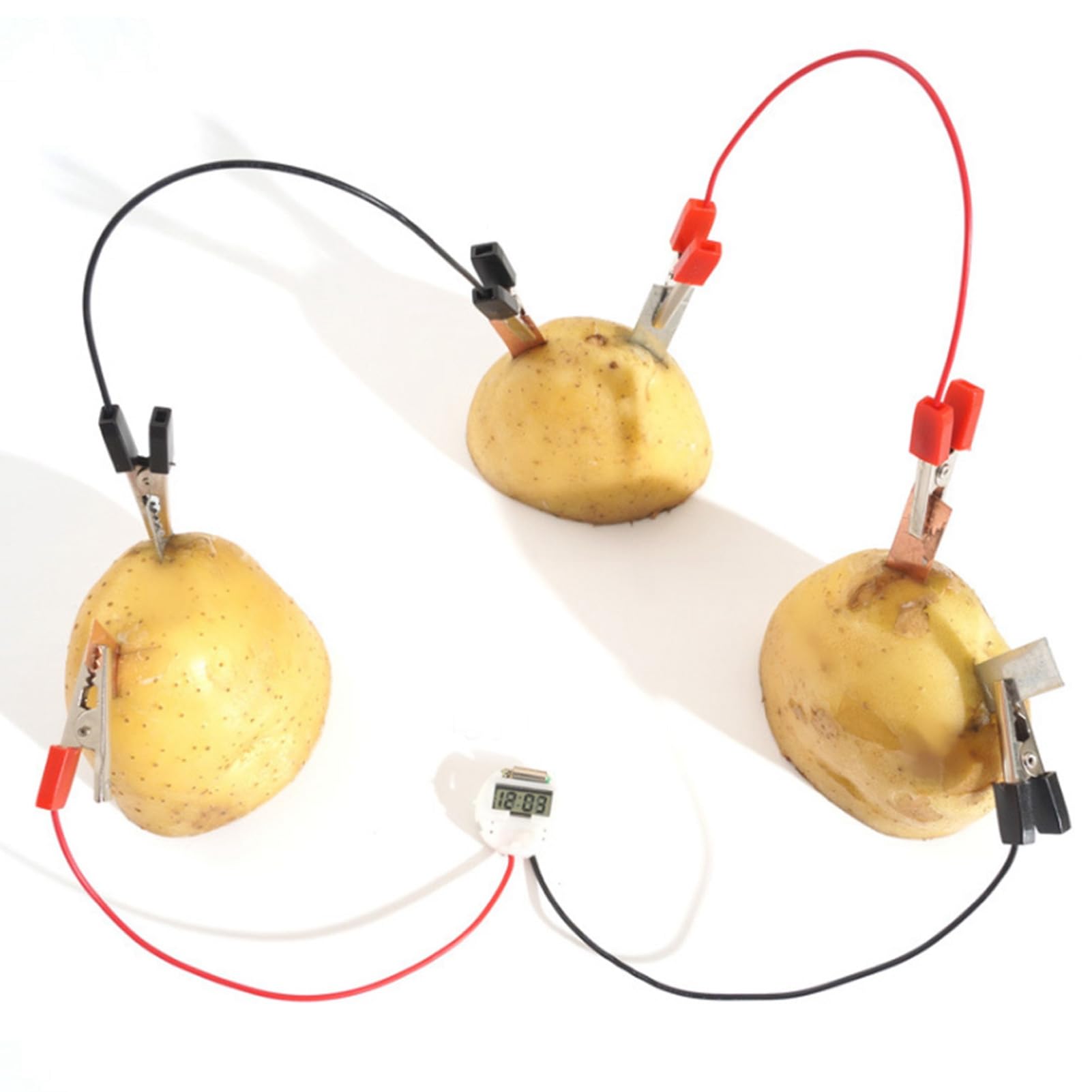 Potato Electricity Experiments Kit, Digital Clock, Light Bulb, Zinc/Copper Plates and Wires - Image 4