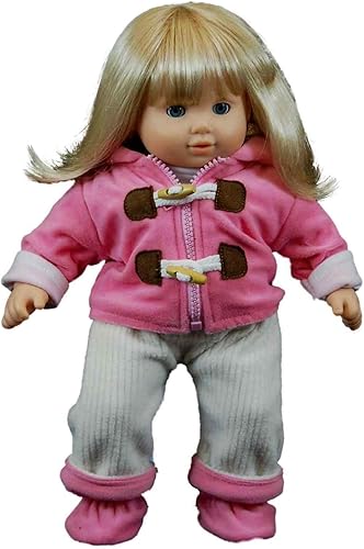 Miniatura 3 de The Queen's Treasures Ropa de muñeca de 15 pulgadas diseñada para su uso con muñecas Bitty, overoles rosa y crema, camisa, chaqueta y zapatos,