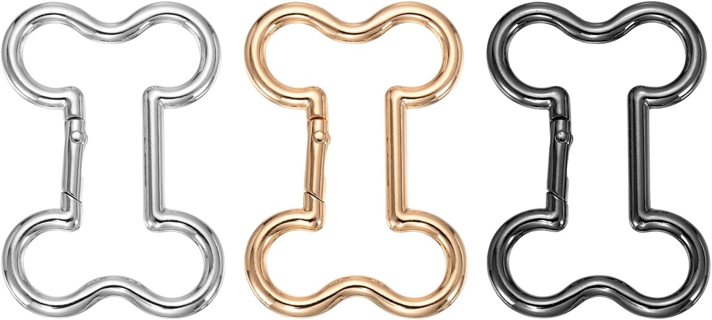 Metal Spring Key Ring Bone Shaped Carabiners Clips Trigger Keyrings