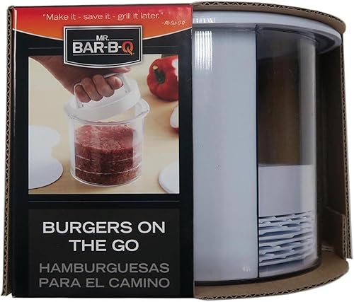Mr. Bar-B-Q #40231Y - Máquina para hacer hamburguesas de 12 piezas antiadherentes de 8 capas de disco de plástico para hamburguesas para