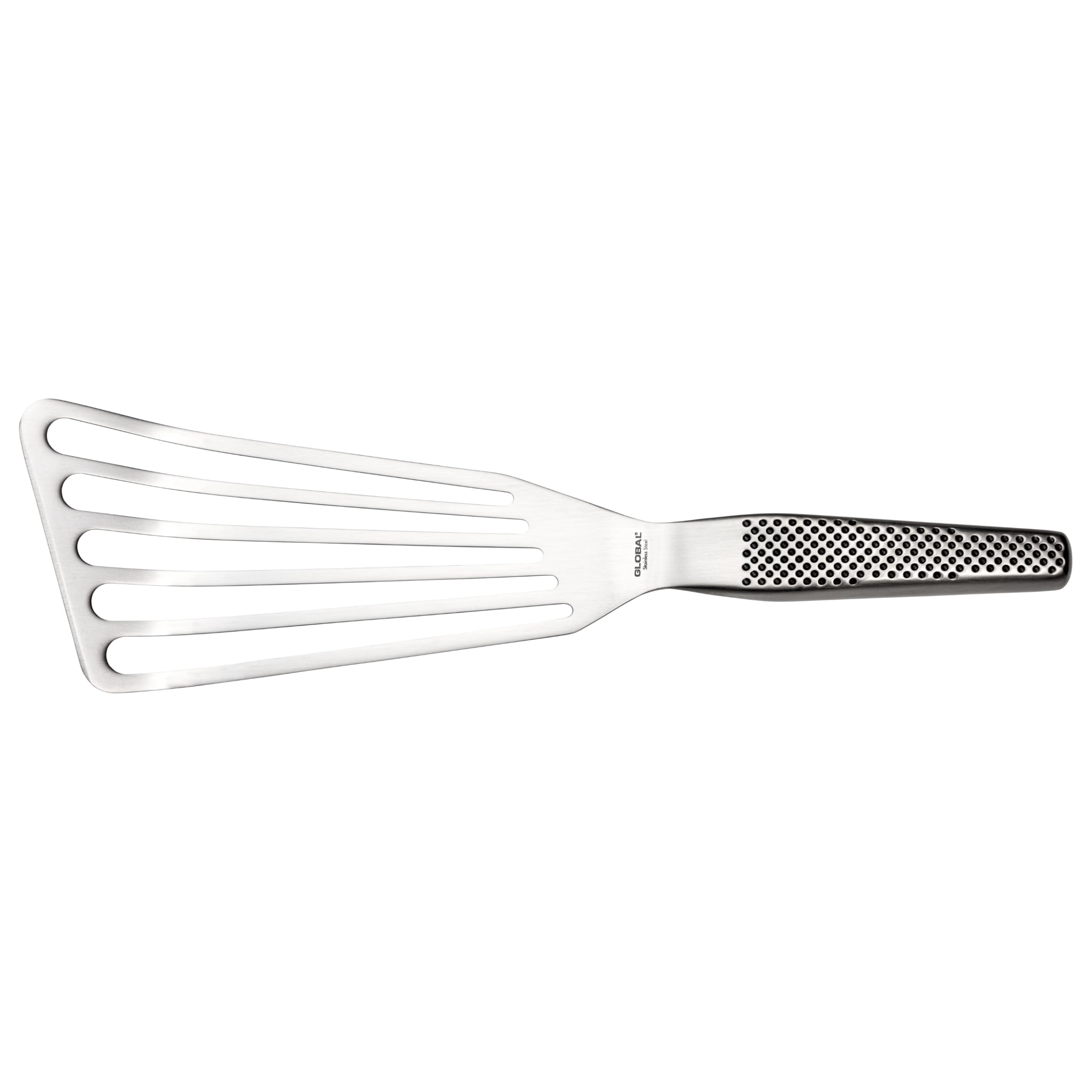 Global Fish Spatula, Rust Resistant Stainless Steel, Angled Slotted Turner, GS-27