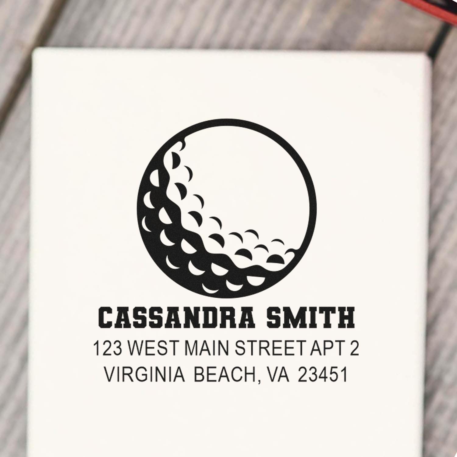 Wood Handle Address Stamp Ocean Wave - Envelope Address Stamp