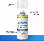 Compressed Air Duster Can 284g (6-Pack), No CFC, Powerful Spray for Cleaning Electronics, Computers, Keyboards, Cameras, Office Equipment, 10 oz