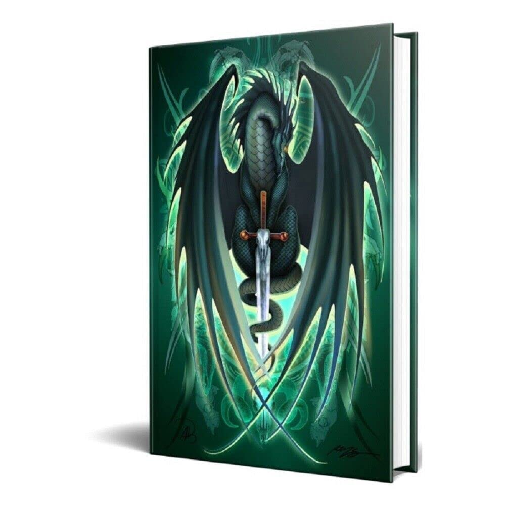 Dragon vert en relief journal fantasy carnet de notes relié 15x20 - 2