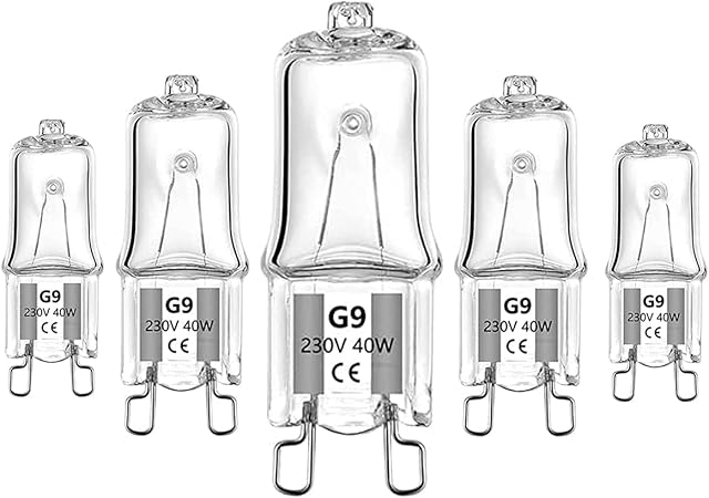 G9 Halogen Bulb 230V 40W 2700K Warm White Dimmable 2 Pin Base Replacement Light Bulbs (5 Pack)
