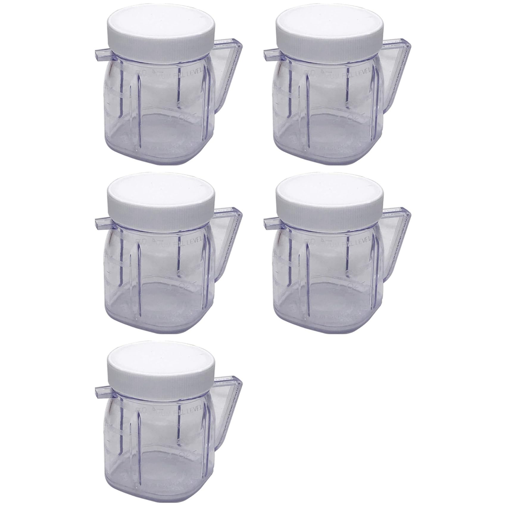 Hndhbfgrt For Blender Replacement Parts, 4937 Mini Osterizer Blender Jar Accessory, Cup Mini Plastic Jars with Lids (5 Pack)