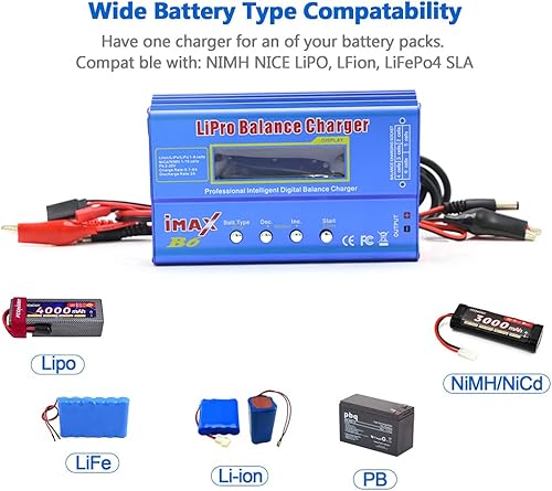 Miniatura 2 de IMAX B6 Cargador de Equilibrio de Batería Lipo de 80W Descargador de 6A, RC Hobby Lipo NiMh Li-ion Ni-Cd Cargador de Equilibrio Digital Lipro