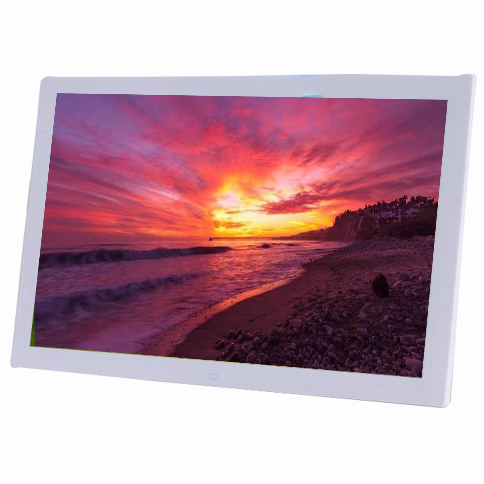 MYUYEE 32-Inch Wifi Digital Photo Frame Advertising Display - Wall-Mounted High-Definition Display (White)