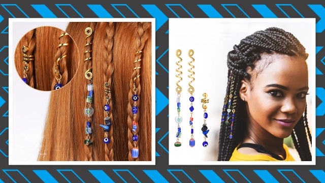 Amazon.com : Holibanna Hair Braid Rings 3pcs Blue Evil Eye Hair