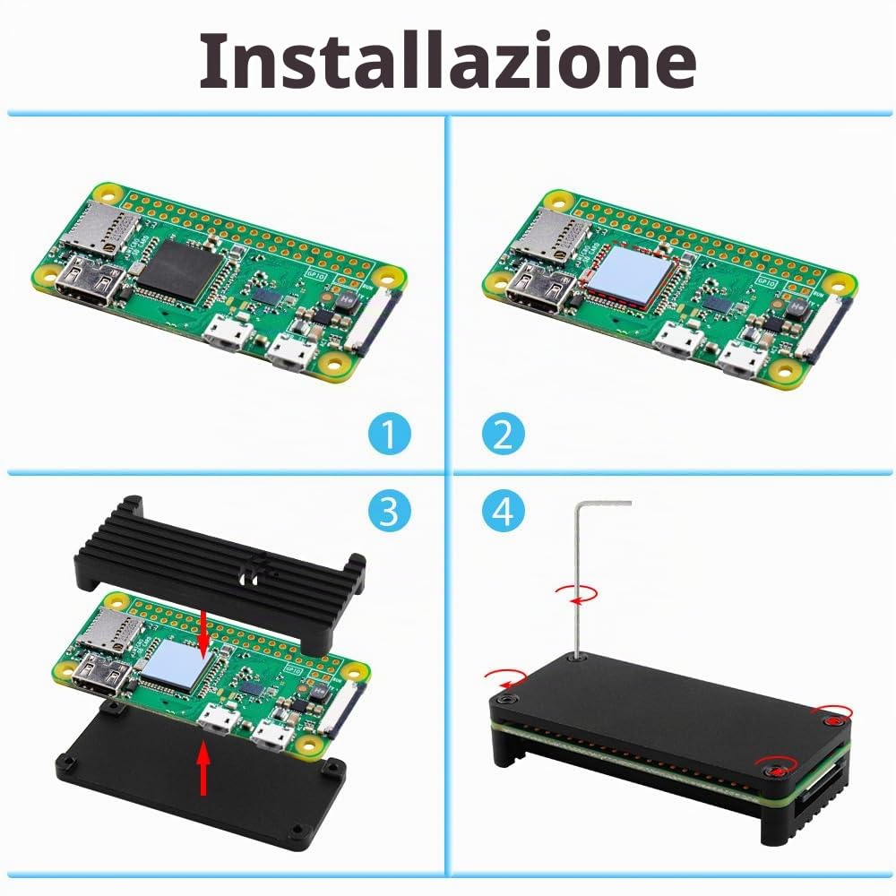 GeeekPi Raspberry Pi Zero W Starter Kit, with RPi Zero W Aluminum Case, 64GB SD Card, Power Adapter, 20Pin Header, Micro USB to OTG Adapter, HDMI Cable, HDMI Adapter, Switch Cable and 4 Port USB Hub