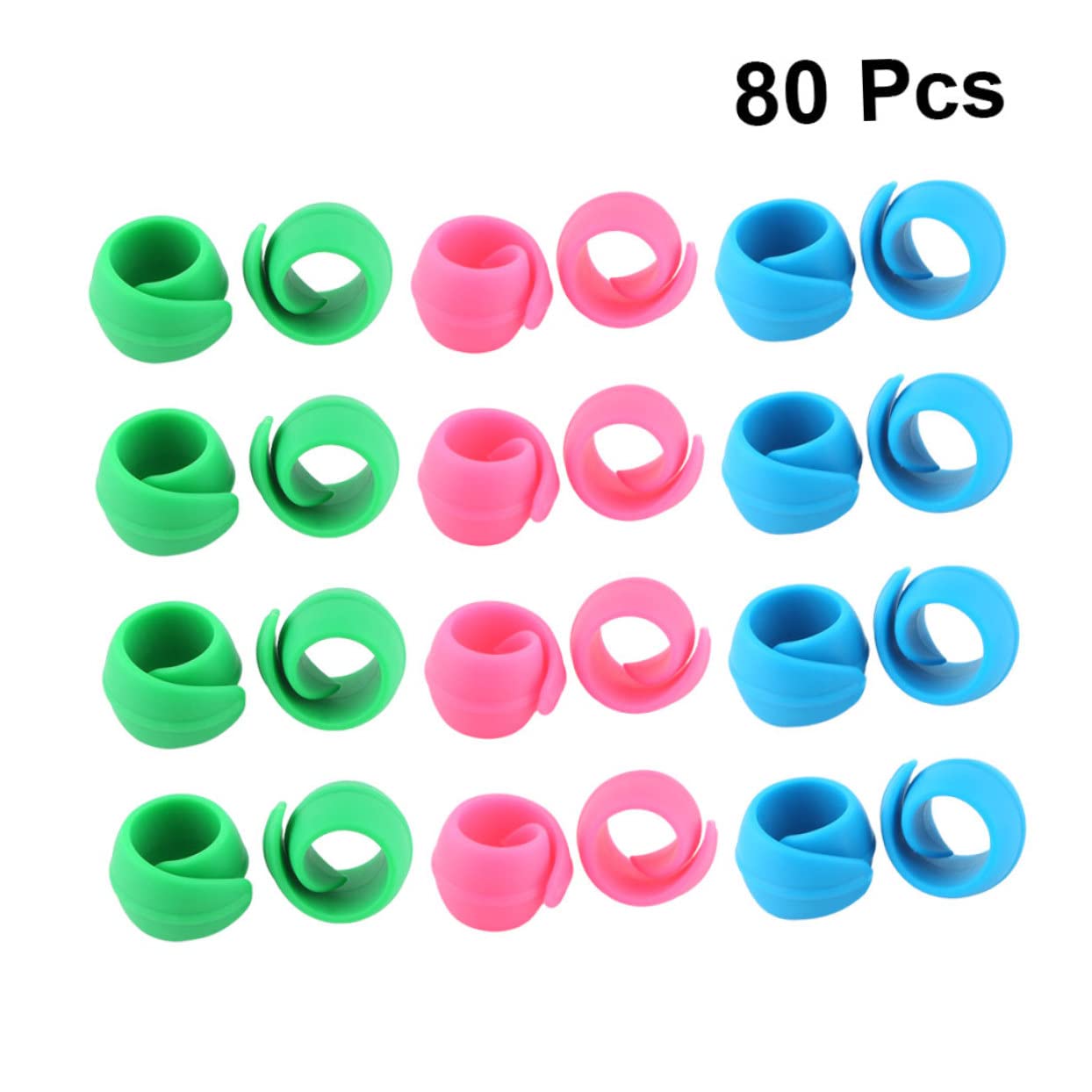 80 Stück Silikon Spulenclips Flexibel Bunt Nähgarnrollenhalter für Haushaltsnähmaschinen Garnspulenhalter Garnrollenclip Nähzubehör Organizer Zufällige Farbe