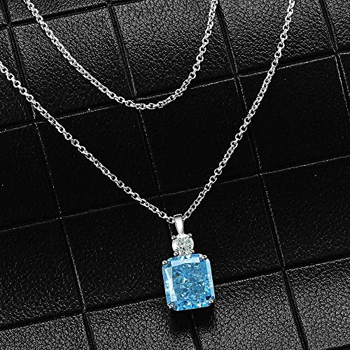 Pendentif aigue-marine 9x10mm en haute teneur en carbone pour un éclat luxe