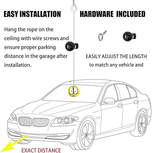 Pauto-P LOY0006-1 Double Garage Parking Aid-Parking Ball Guide System,Parking Assistant Kit Includes A Retracting Ball Sensor Assist Solution.A Perfect Garage Parking Indicator thumb #1