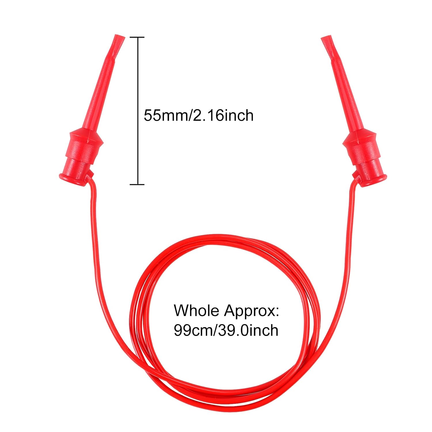 5Pcs Test Hook to Test Hook Cables Dual Ended Test Hook Wire Cable Test Probe Lead Wire Cable Flexible Wire Leads 5 Colors Silicone Flexible Test Cables for Multimeter Electrical Testing image 4