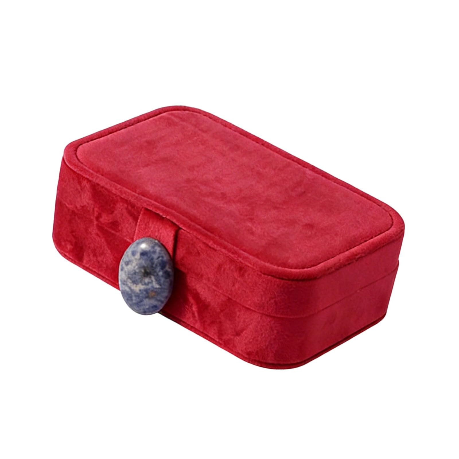 uikios Stylish Velvets Jewelry Storage Box with Multiple Compartments Jewelry Displaying Organizers for Travel and Daily Use Small Storage Box
